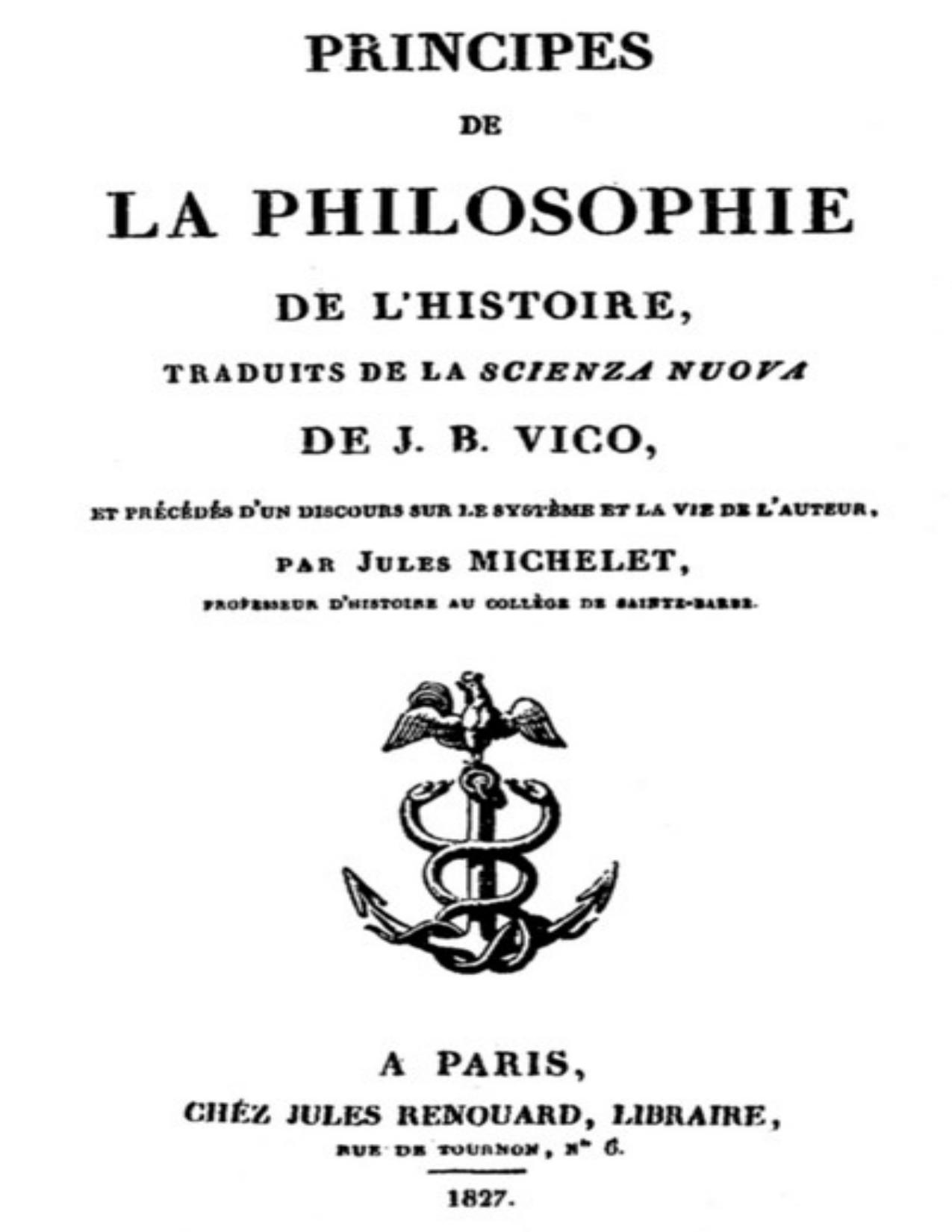 Principes De La Philosophie De LHistoire Traduits De La