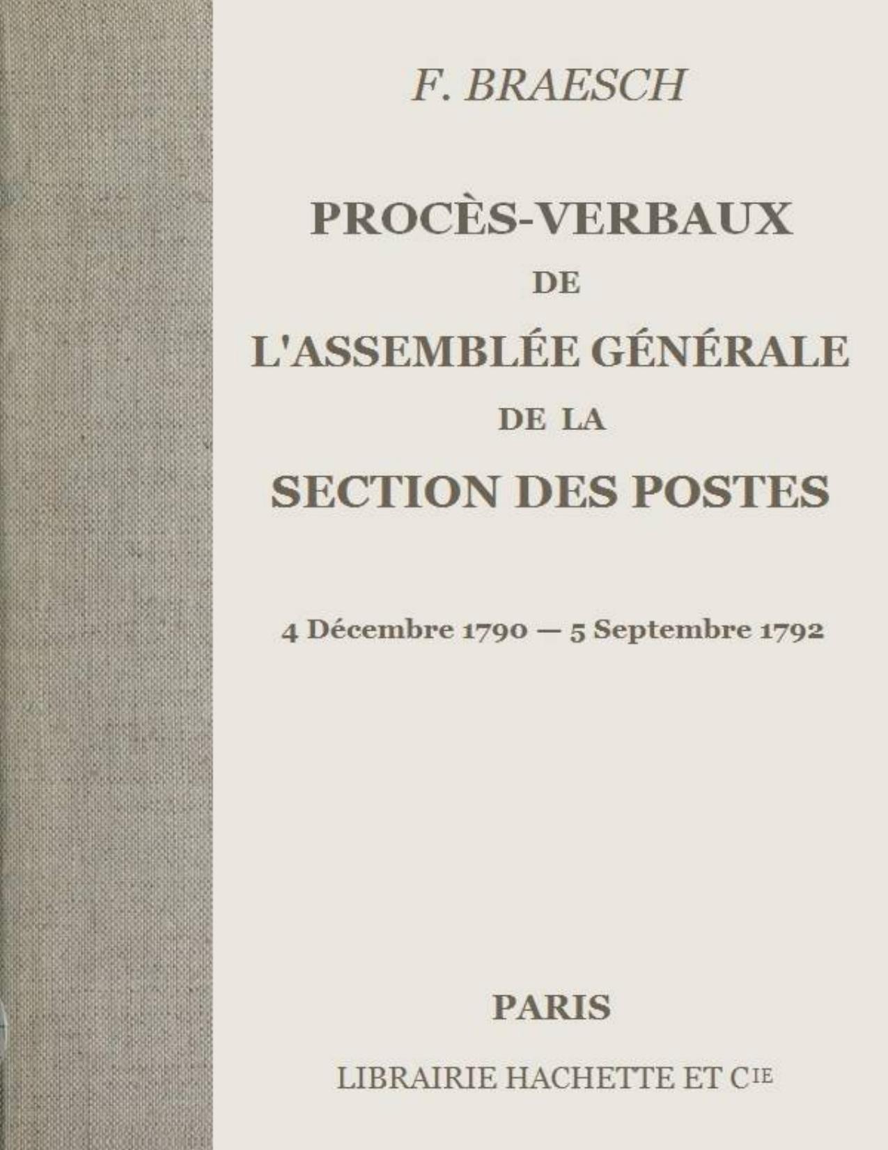 Proces Verbaux De LAssemblee Generale De La Section Des Pos
