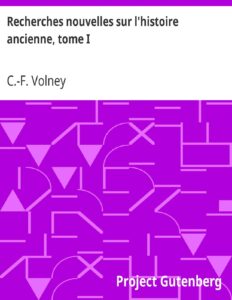 Recherches Nouvelles Sur Lhistoire Ancienne Tome I