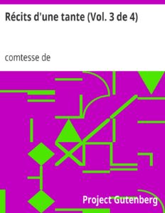 Recits Dune Tante Vol. 3 De 4 Memoires De La Comtesse D