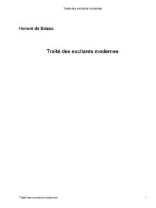 Traite Des Excitants Modernes