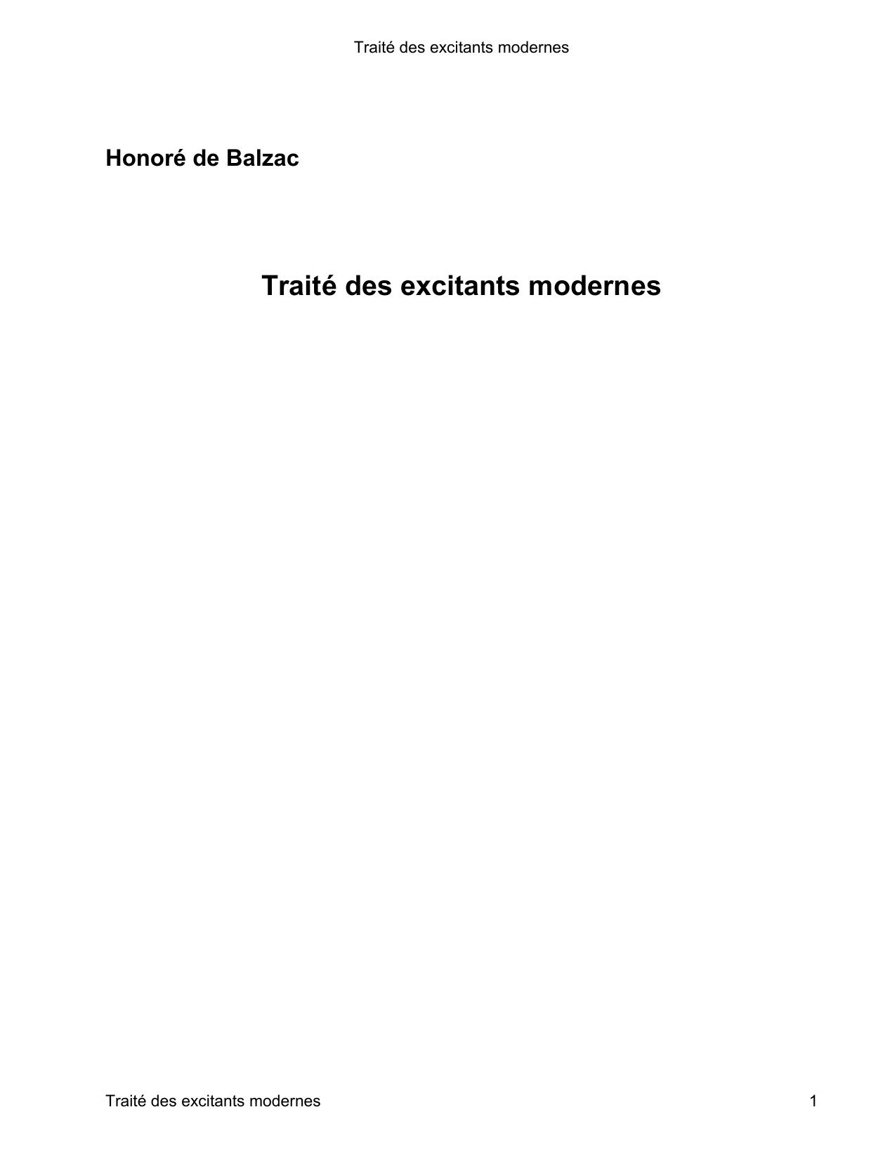 Traite Des Excitants Modernes