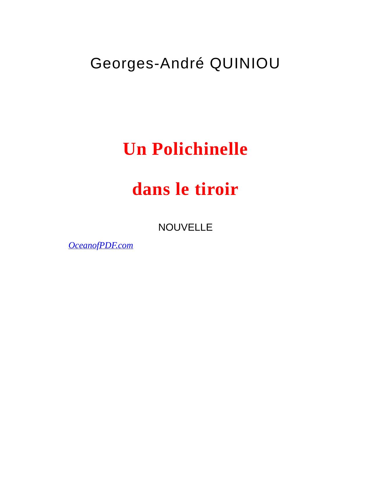 Un Polichinelle Dans Le Tiroir