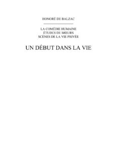 Un Debut Dans La Vie