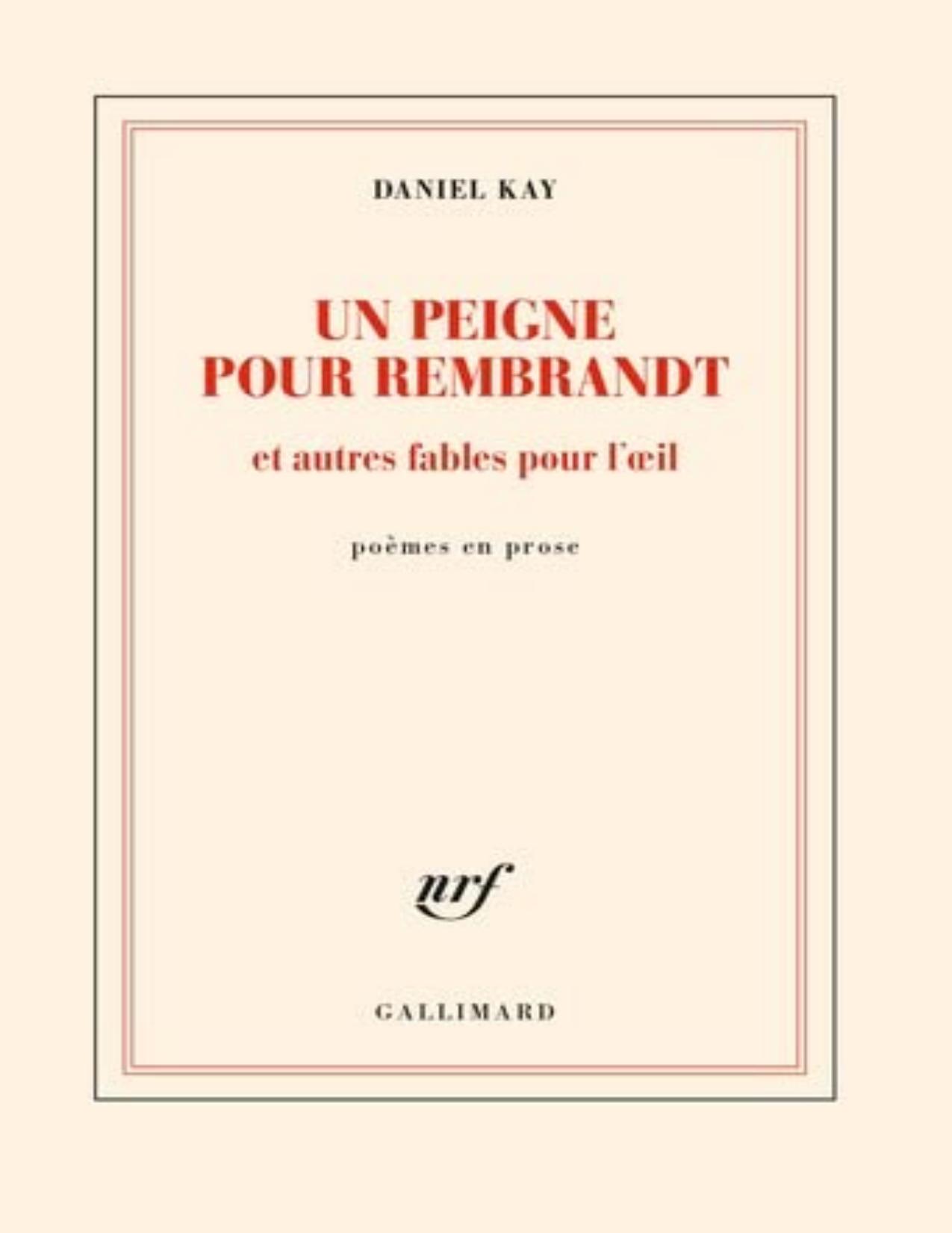 Un Peigne Pour Rembrandt Et Autres Fables Pour Loeil