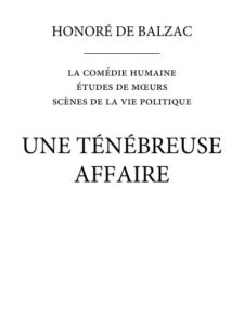 Une Tenebreuse Affaire