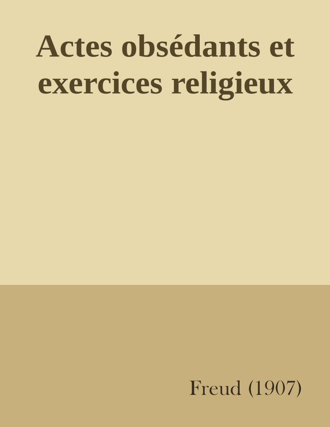 Actes Obsedants Et Exercices Religieux