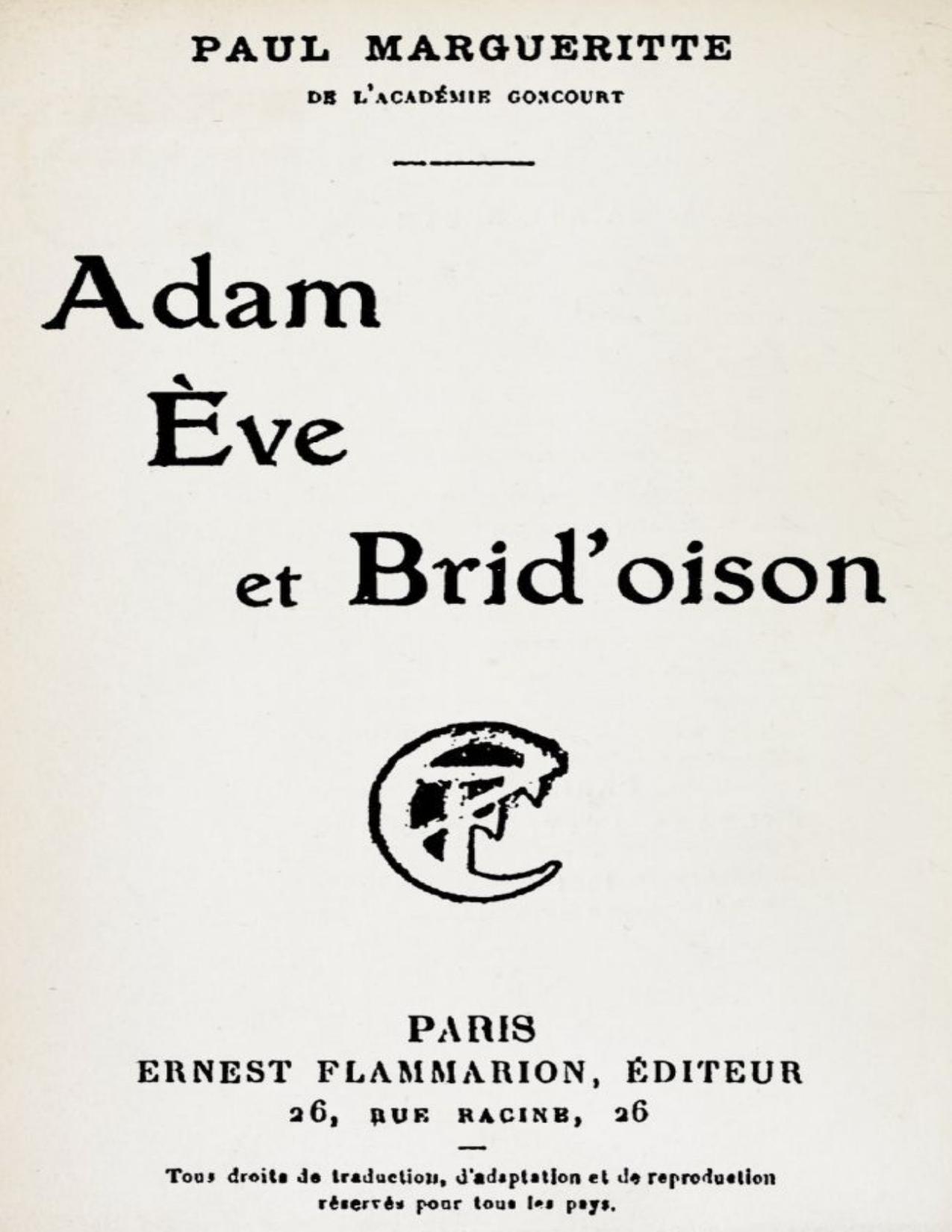 Adam Eve Et Bridoison