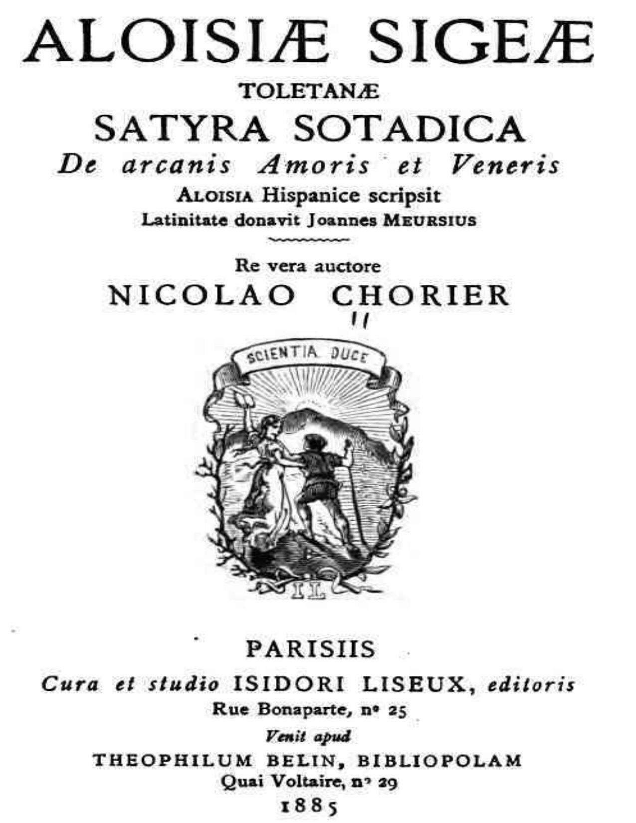 Aloisiae Sigeae Toletanae Satyra Sotadica De Arcanis Amoris Et