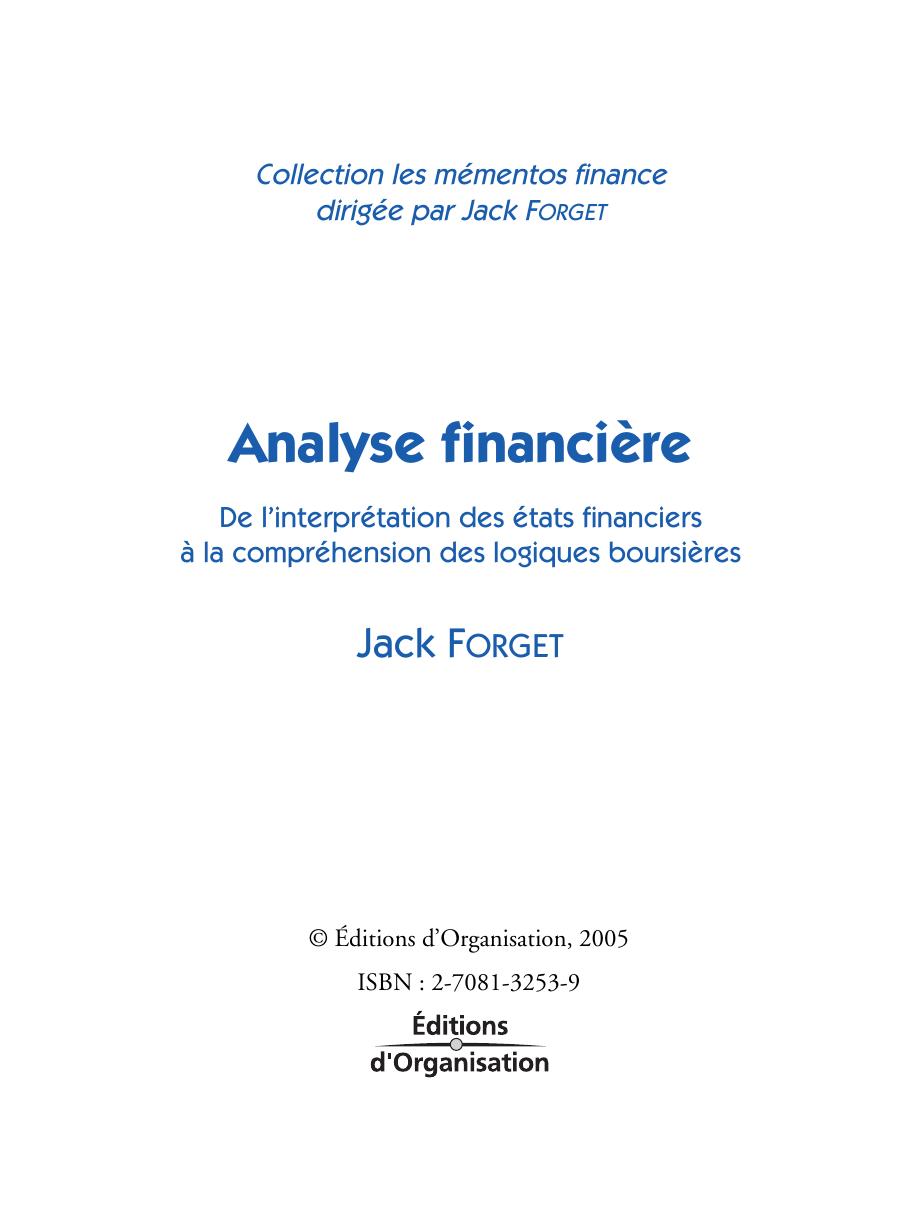 Analyse Financie