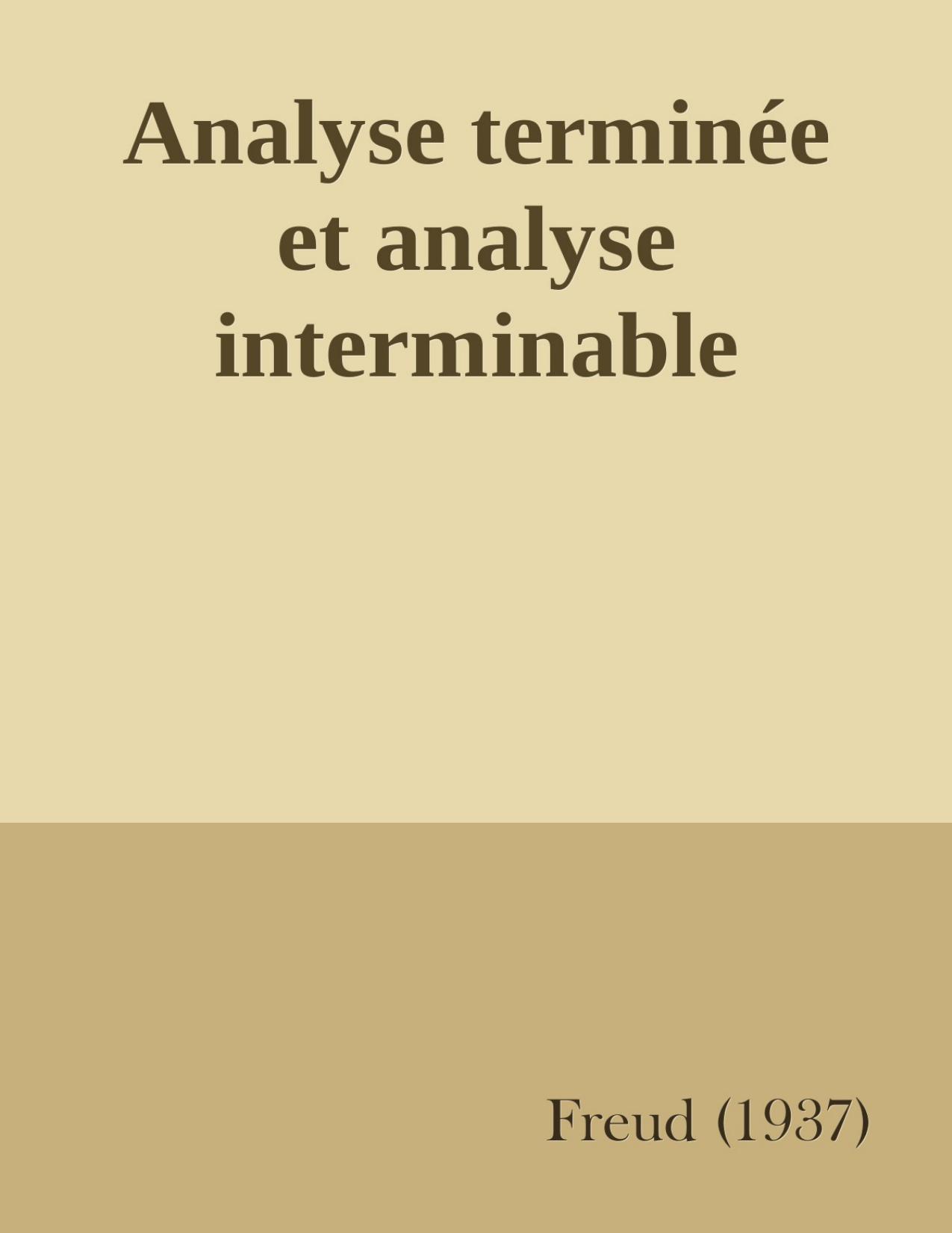 Analyse Terminee Et Analyse Interminable