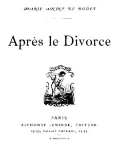 Après le divorce, couverture du livre
