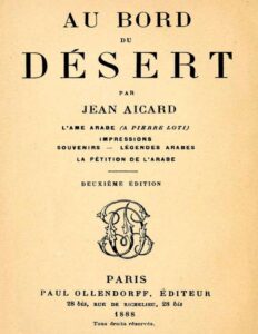 Au Bord Du Desert Lame Arabe A Pierre Loti Impressions