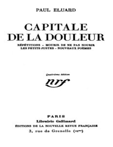 Capitale de la douleur / Répétitions; Mourir de ne pas mourir; Les petits justes; Nouveaux poèmes, couverture du livre