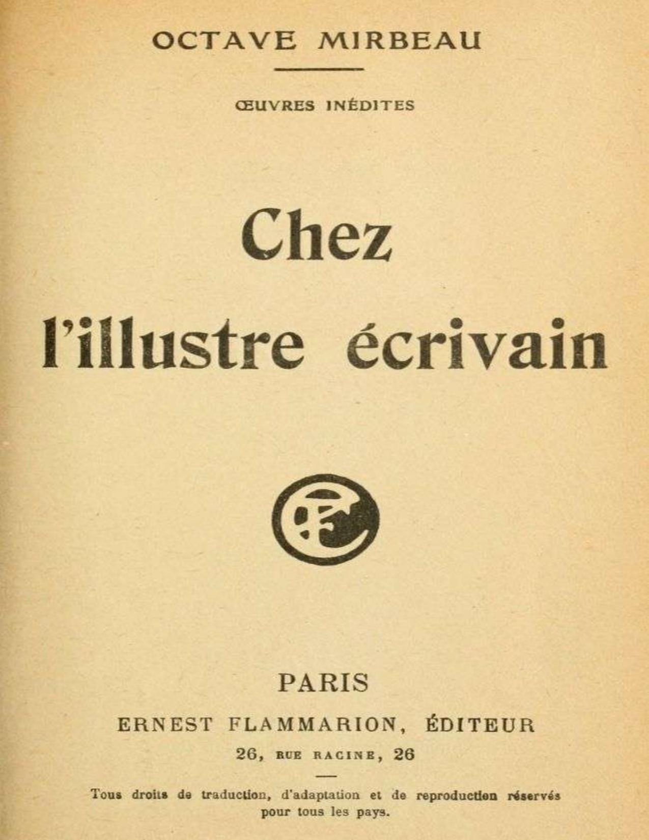 Chez Lillustre Ecrivain