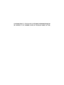 Contribution a l, couverture du livre