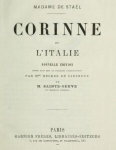 Corinne Ou LItalie Nouvelle Edition Revue Avec Soin Et