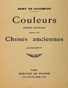 Couleurs. Contes nouveaux; suivis de Choses anciennes, couverture du livre