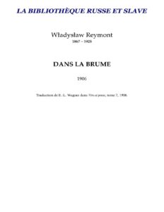 Dans la brume by Reymont, book cover