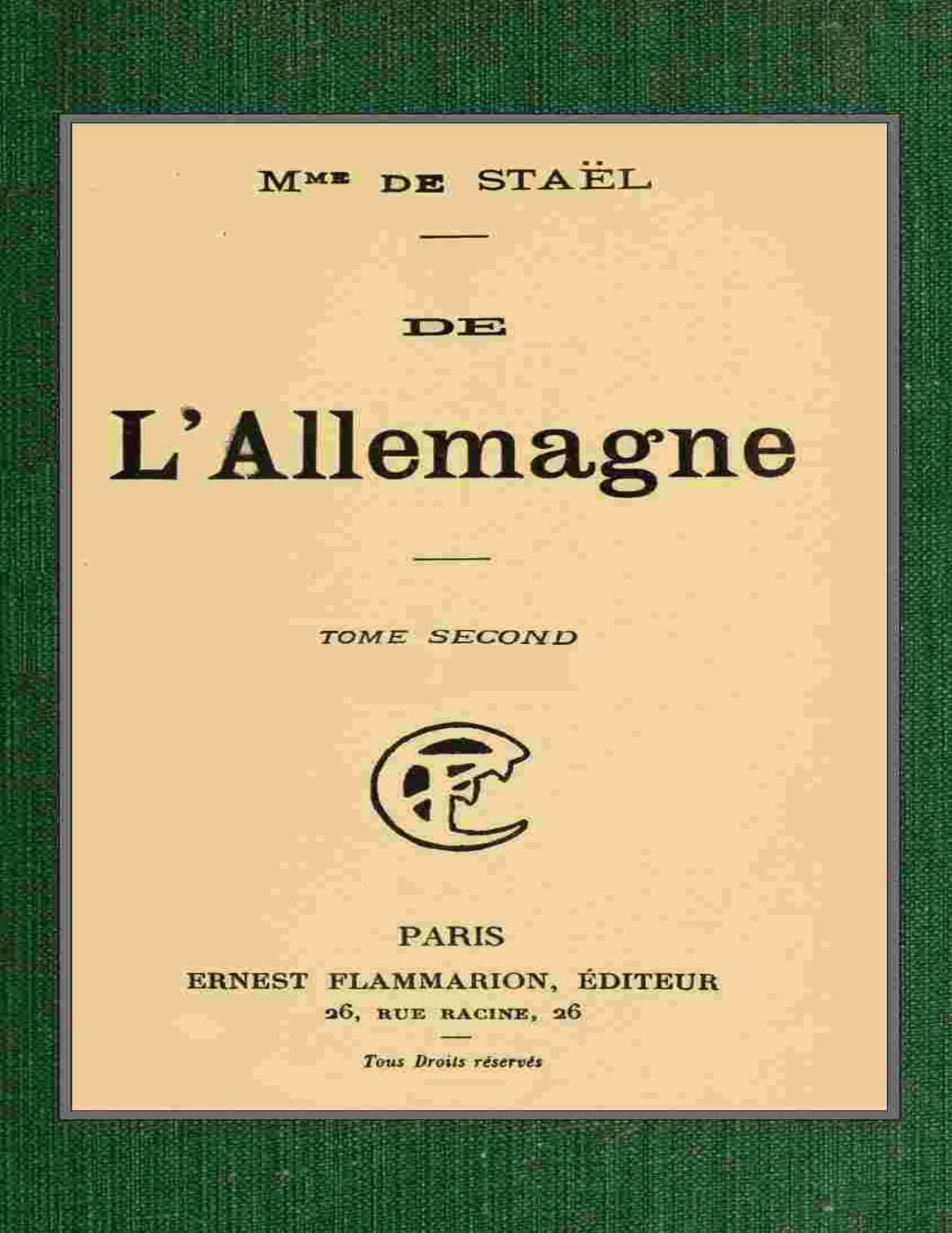 De LAllemagne T. 2