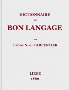 Dictionnaire du bon langage / Contenant les difficultés de la langue française, les règles et les fautes de prononciation, les locutions vicieuses, les wallonnismes, les flandricismes, etc., couverture du livre