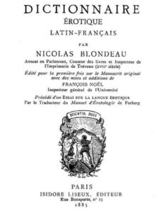 Dictionnaire érotique Latin-Français by Nicolas Blondeau, book cover