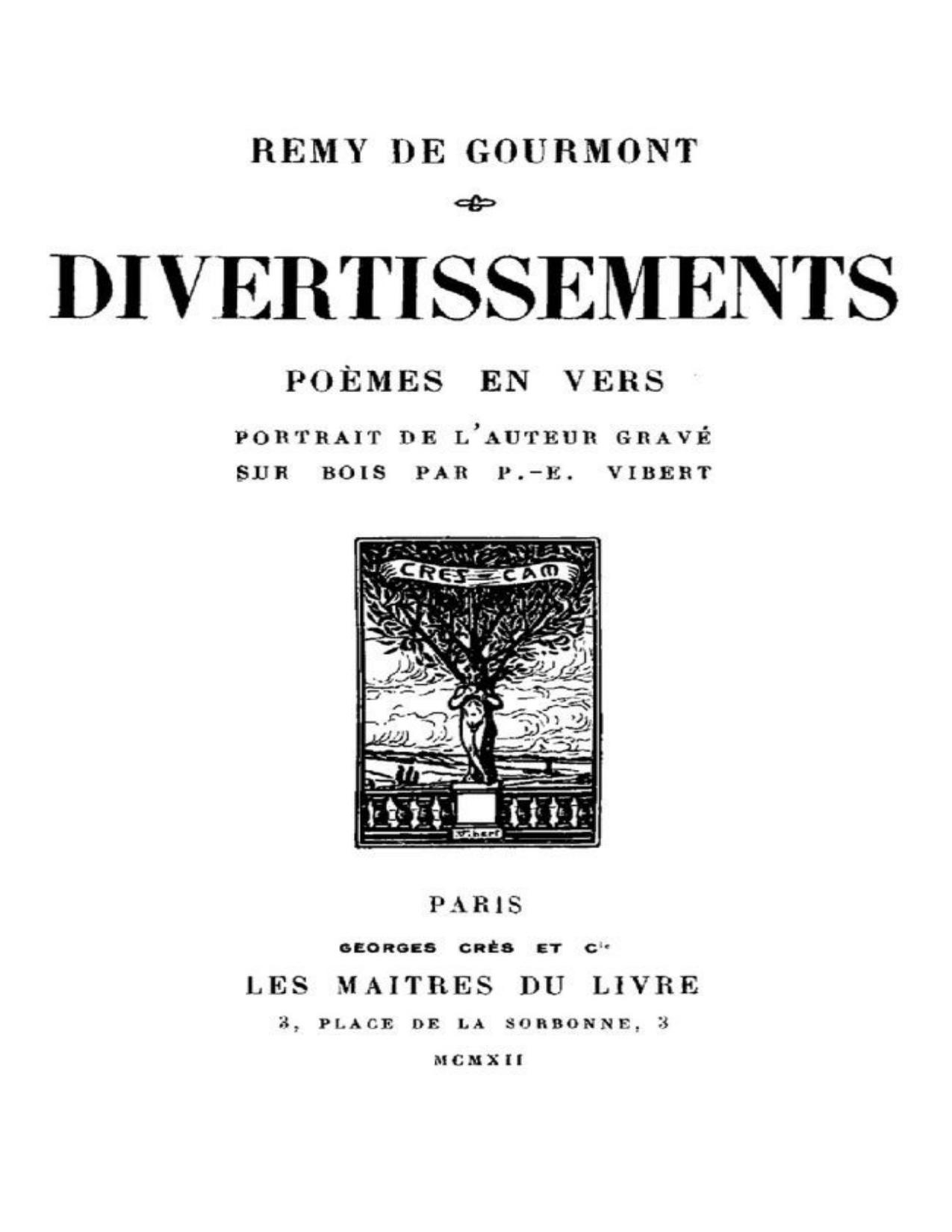 Divertissements Poemes En Vers