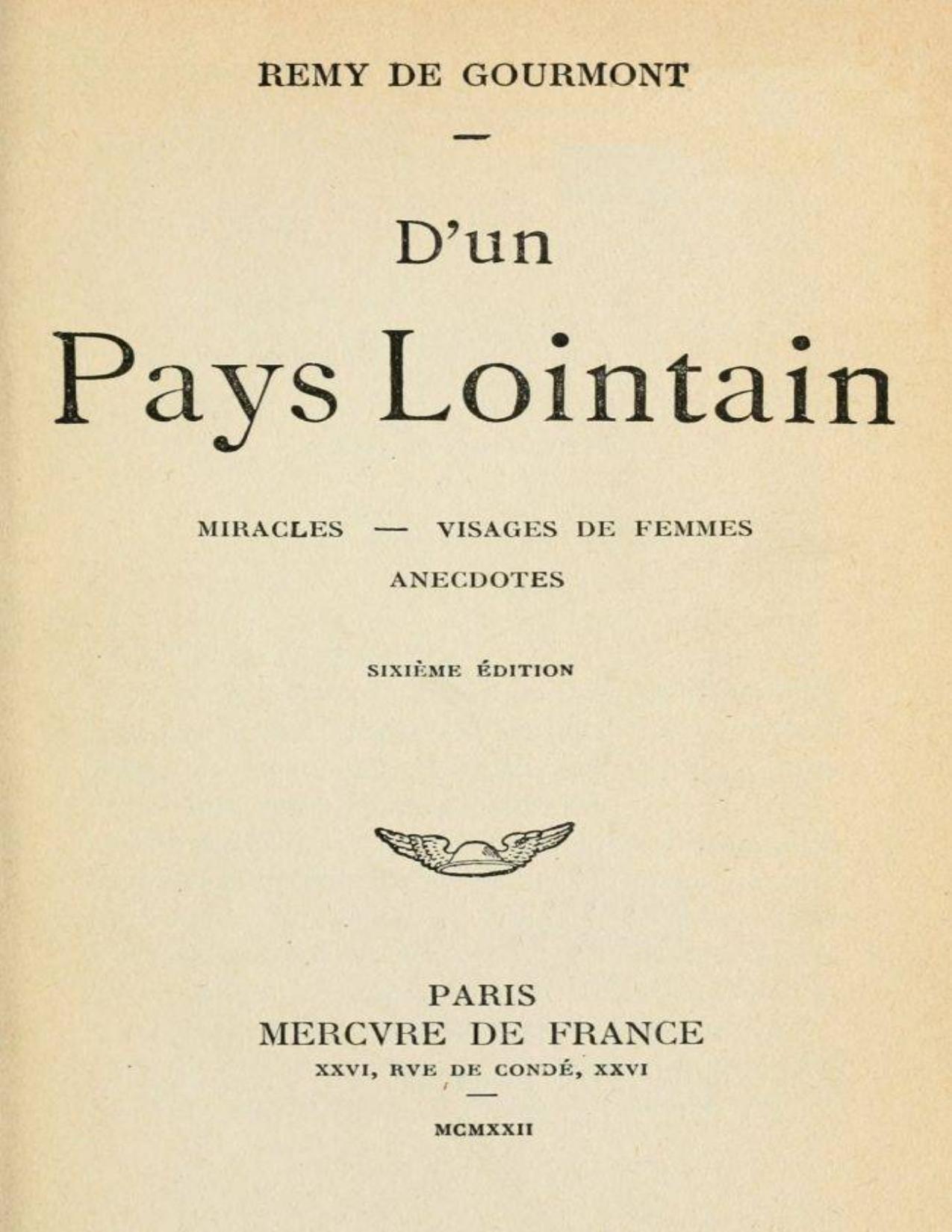 Dun Pays Lointain Miracles Visages De Femmes Anecdotes