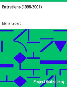 Entretiens (1998-2001) by Marie Lebert, book cover
