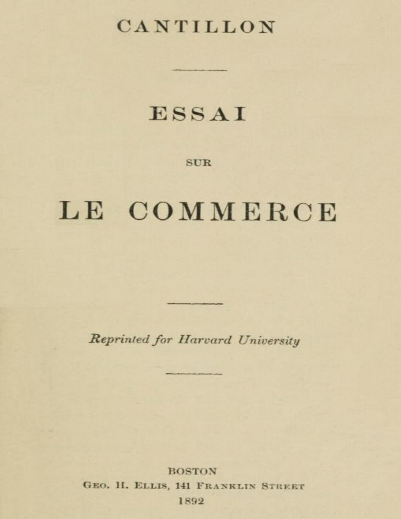 Essai Sur Le Commerce
