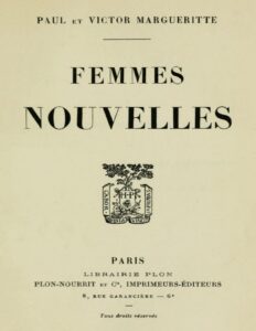 Femmes nouvelles by Paul Margueritte, book cover