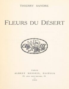 Fleurs du désert, couverture du livre