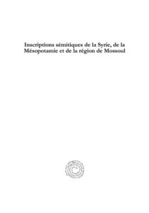 Inscriptions sem by Henri Pognon, book cover