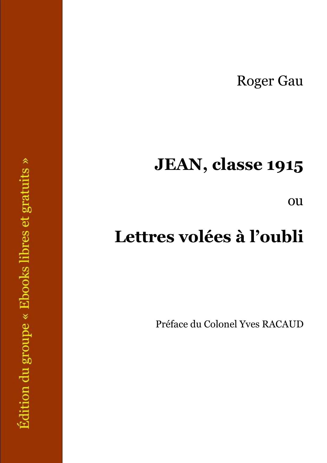 JEAN Classe 1915 Ou Lettres Volees A Lpublie