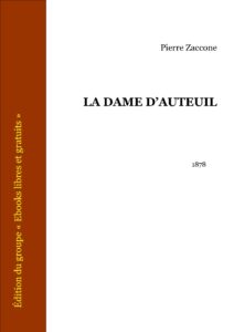 La Dame D’auteuil, couverture du livre