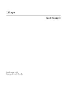 L&rsquo;Étape, couverture du livre