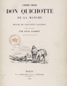 L’Ingénieux hidalgo Don Quichotte de la Manche, par Miguel Cervantès Saavedra. Traduit et annoté par Louis Viardot. Vignettes de Tony Johannot by Miguel de Cervantes Saavedra, book cover