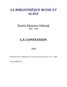 La Confession by Mamine-Sibiriak, book cover