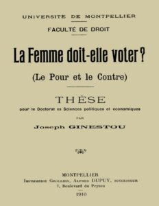 La Femme Doit Elle Voter Le Pour Et Le Contre These Pou