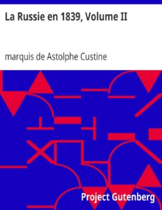 La Russie en 1839, Volume II, couverture du livre