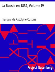 La Russie en 1839, Volume IV, couverture du livre