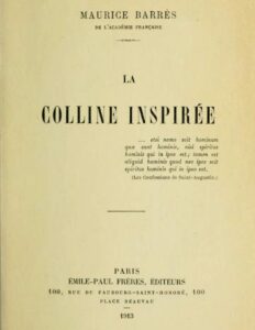 La colline inspirée, couverture du livre