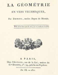 La géométrie en vers techniques, couverture du livre