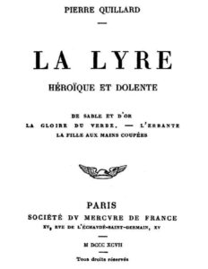 La lyre héroïque et dolente, couverture du livre