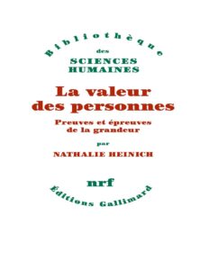 La valeur des personnes by Nathalie Heinich, book cover