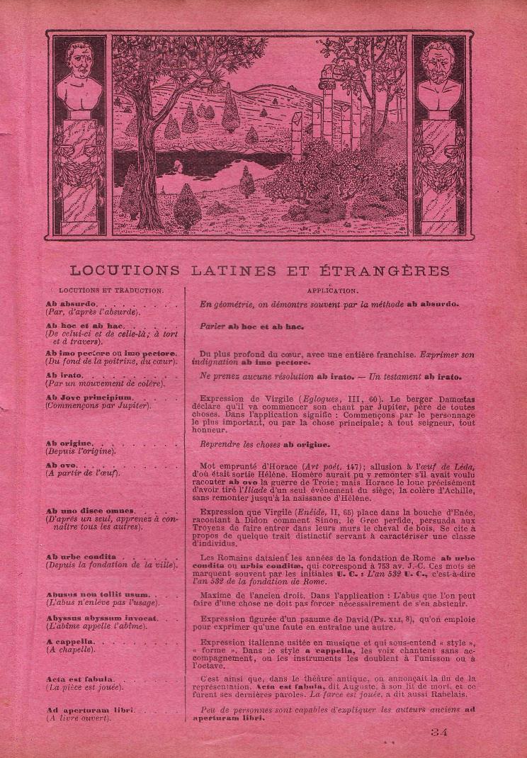 Larousse Pages Roses Locutions Latines Et Etrangeres