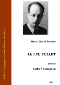 Le Feu follet by Pierre Drieu La Rochelle, book cover