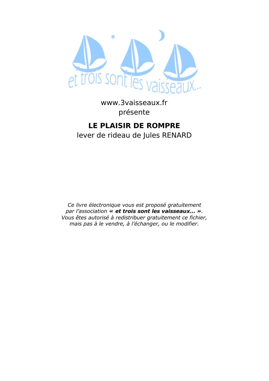 Le Plaisir De Rompre