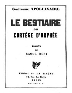 Le Bestiaire Ou Cortege DOrphee