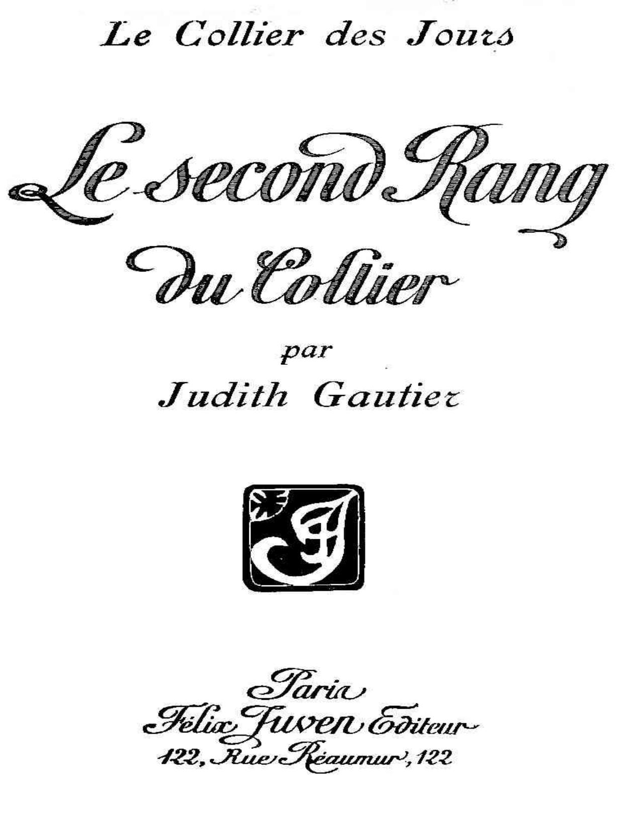 Le Collier Des Jours Le Second Rang Du Collier